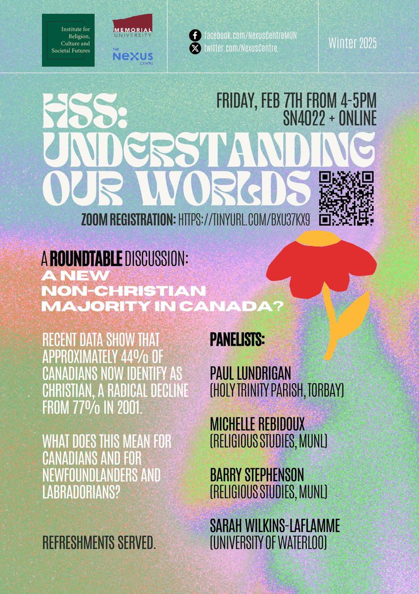 IRCSF (@ireligioncsf) on Twitter photo Our Director <a href="/swilk033/">Sarah Wilkins-Laflamme</a> is taking part in this panel on the #Canadian #religious landscape, organized by Jennifer Selby <a href="/MemorialU/">Memorial University</a>. Feb. 7th @ 2:30pm EST. Open and free for all to attend either in person or online. Register for the event here: tinyurl.com/BXU37KX9 Our Director <a href="/swilk033/">Sarah Wilkins-Laflamme</a> is taking part in this panel on the #Canadian #religious landscape, organized by Jennifer Selby <a href="/MemorialU/">Memorial University</a>. Feb. 7th @ 2:30pm EST. Open and free for all to attend either in person or online. Register for the event here: tinyurl.com/BXU37KX9