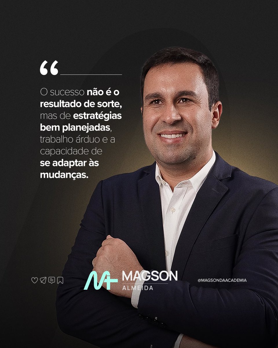 MagsondAcademia's tweet photo. O verdadeiro sucesso não acontece por acaso. 🌟 Ele é construído com base em estratégias bem planejadas 🧠, dedicação incansável 💪 e, acima de tudo, na capacidade de se reinventar diante das mudanças 🔄. Adaptar-se ao novo é o que transforma desafios em oportunidades. 
#avante https://t.co/bA2dLV229e