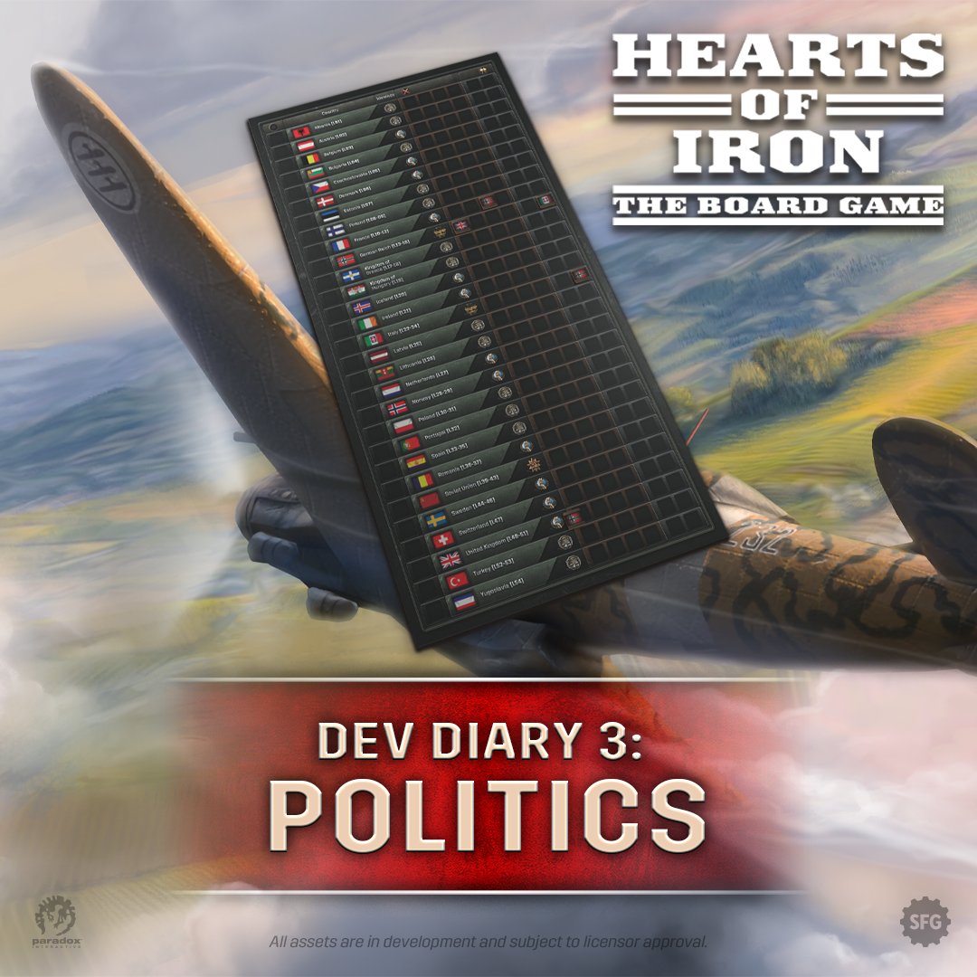 The enemy of my enemy is my friend…

We’re talking politics, peace and not-so-passive aggression in the latest Hearts of Iron: The Board Game update!

Be sure to follow the campaign to receive exclusive FREE gifts with your pledge: gamefound.com/en/projects/st…

#HeartsOfIron