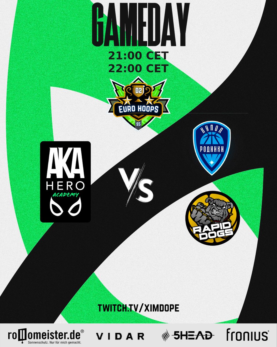 AKA HERO NBA2K (@akahero2k) on Twitter photo ๐จ DOUBLE HEADER GAMEDAY ๐จ
Today our Academy Team is playing a Double-Header in the <a href="/EuroHoops2K/">๐๐๐ฟ๐ผ ๐๐ผ๐ผ๐ฝ๐ ๐ฎ๐</a> League!
At 21 CET they are facing <a href="/Kupol_eSports/">Kupol Rodniki eSports</a>
At 22 CET they are facing <a href="/rapiddogs_/">Rapid D.O.G.S.</a>
Stream: twitch.tv/ximdope - #BEAHERO ๐ฝ ๐จ DOUBLE HEADER GAMEDAY ๐จ
Today our Academy Team is playing a Double-Header in the <a href="/EuroHoops2K/">๐๐๐ฟ๐ผ ๐๐ผ๐ผ๐ฝ๐ ๐ฎ๐</a> League!
At 21 CET they are facing <a href="/Kupol_eSports/">Kupol Rodniki eSports</a>
At 22 CET they are facing <a href="/rapiddogs_/">Rapid D.O.G.S.</a>
Stream: twitch.tv/ximdope - #BEAHERO ๐ฝ