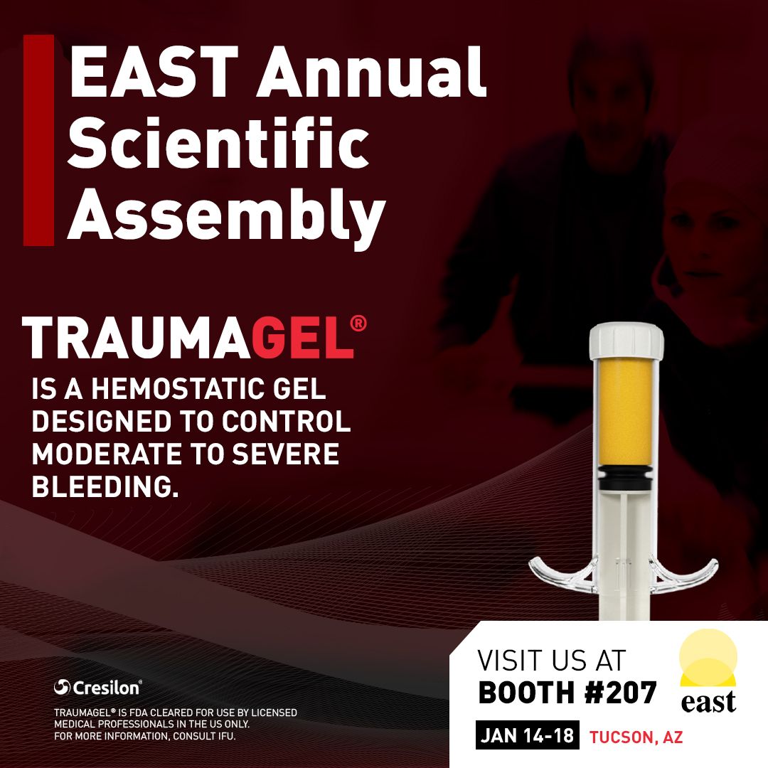 TRAUMAGEL® is now available to healthcare providers across the U.S. Visit us at booth 207 at EAST Annual Scientific Assembly 2025 (<a href="/EAST_TRAUMA/">EAST</a>)  to learn more about how TRAUMAGEL® can help control bleeding in seconds.

#traumacare #surgery #science