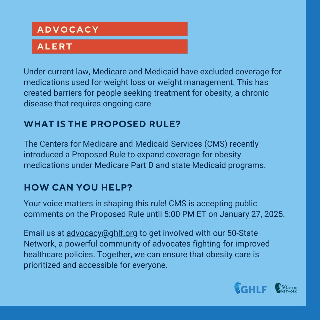 Let’s work together to ensure that obesity care becomes a priority for all. Your voice matters! #CMS #ObesityCare #ObesityPolicy