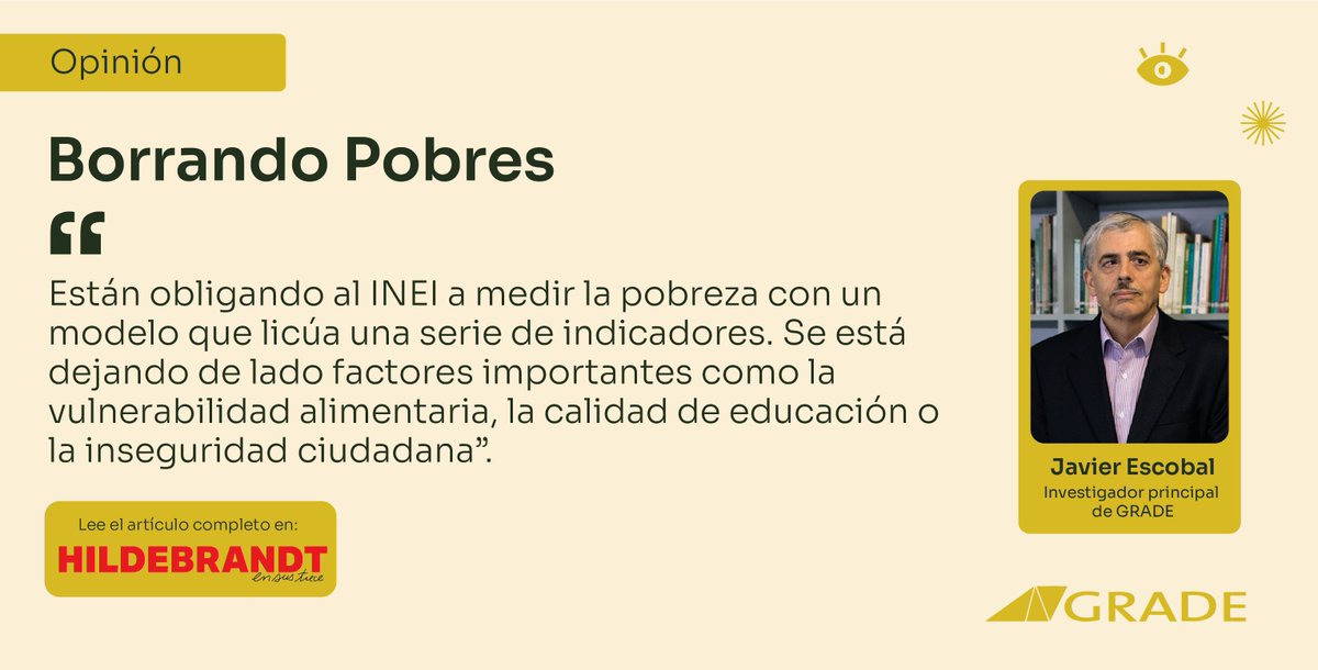 Para <a href="/Javier_Escobal/">Javier Escobal</a>, el decreto que cambia la metodología para medir la #pobrezamultidimensional "es una irresponsabilidad", y la medición estaría enfocada en el acceso a los servicios y no en la calidad de los mismos. Reportaje de <a href="/ensustrece/">Semanario Hildebrandt en sus trece</a>: hildebrandtensustrece.com/reportaje/arti…