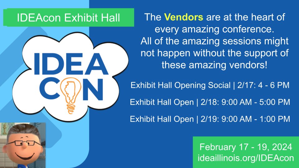 Steve Wick π (@wickededtech) on Twitter photo I'm excited to see so many engaged vendors & learners sharing at #FETC, but did you know the best conference in the United States is next month?
IDEAcon 2025 will be the place to learn & connect on February 17th. #IDEAcon 
 ideaillinois.org/IDEAcon
Hope to see you all there! I'm excited to see so many engaged vendors & learners sharing at #FETC, but did you know the best conference in the United States is next month?
IDEAcon 2025 will be the place to learn & connect on February 17th. #IDEAcon 
 ideaillinois.org/IDEAcon
Hope to see you all there!