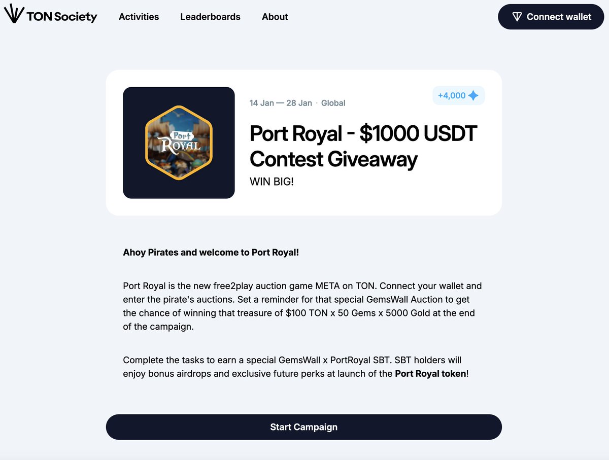 Port Royal #SBT Competition is Live on <a href="/ton_society/">TON Society</a> 
Grab these riches pirates while you can and win that TON SBT : society.ton.org/port-royal-100…