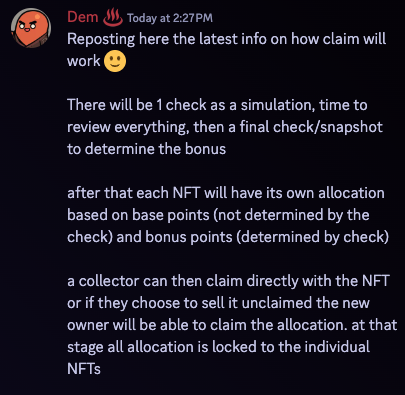 Seeing and hearing a lot of misinformation on the timeline today about "snapshots" for <a href="/Azuki/">Azuki</a>  and <a href="/animecoin/">Animecoin</a> .

TLDR for anyone who doesn't want to read; They have NOT happened yet. 

They're also not snapshots of your wallets. They're snapshots of the CS points your NFTs carry.