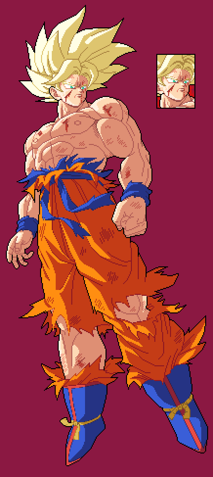 Gokuspriter888's tweet photo. Namek Goku ssj pixel art! https://t.co/HllCMXvrpr