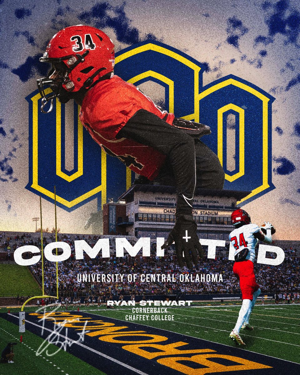 Congratulations to CB Ryan Stewart on committing to play football at Univeristy of Central Oklahoma! 

#NewChaffey | #JoinTheMovement