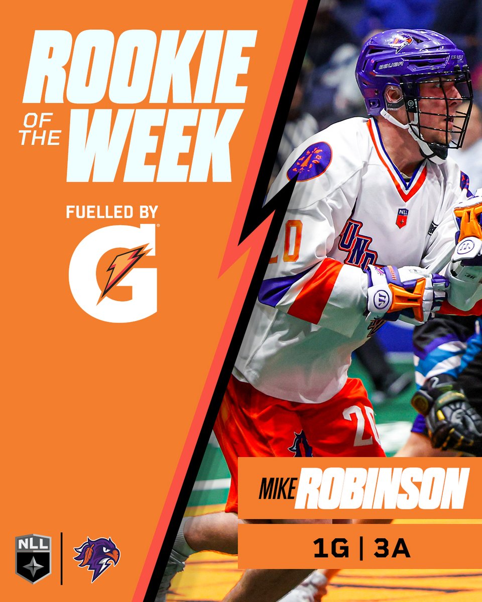 HFXThunderbirds's tweet image. The kid is 📈

@Mrobinson_19 is your @NLL @GatoradeCanada  Rookie of the Week!

Congrats Robbie!