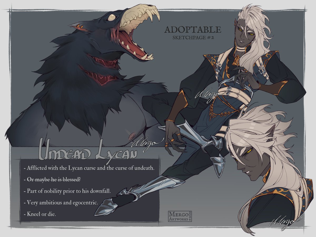 MergoArtworks's tweet image. It's this time again, #PortfolioDay ! 😊

As always, my name is Mergo, I'm a freelance artist and I love to draw Fantasy characters, Adopts and OCs! 

I have also recently started to draw more animal inspired characters and Monsters.❤️