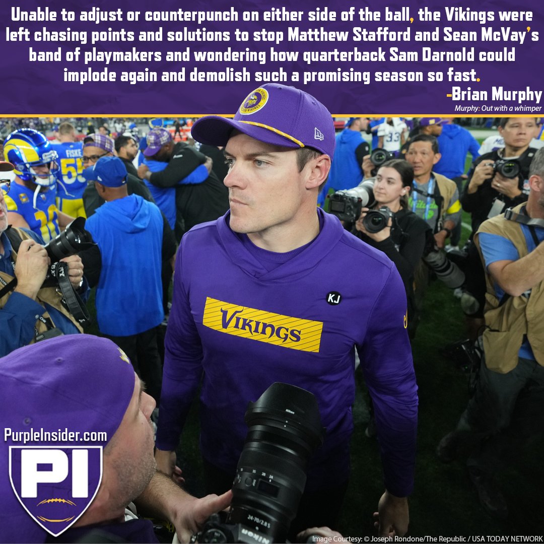 The #Vikings went out with a whimper Monday night.

<a href="/murphmedia_/">Brian Murphy</a> on the Vikings' total system failure in the playoff loss to the Rams.

Read -> tinyurl.com/7nrzjswu