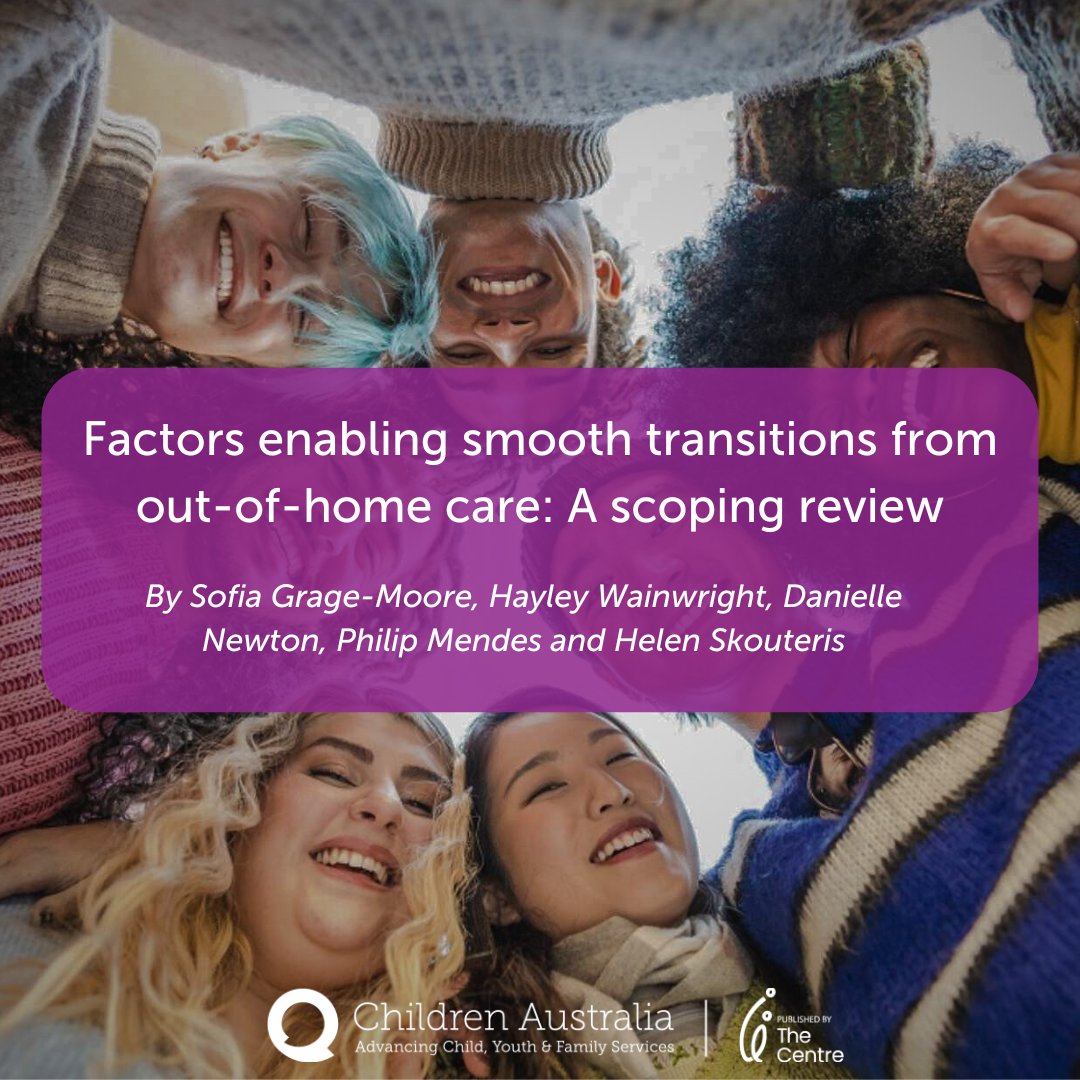 CFECFW's tweet image. New in Children Australia: Factors enabling smooth transitions from out-of-home care: A scoping review
doi.org/10.61605/cha_3…
#OOHC #CareLeavers #ChildWelfare
@SGrageMoore @HSkouteris @mendes_phi380 @Monash_SPHPM @Monash_FMNHS