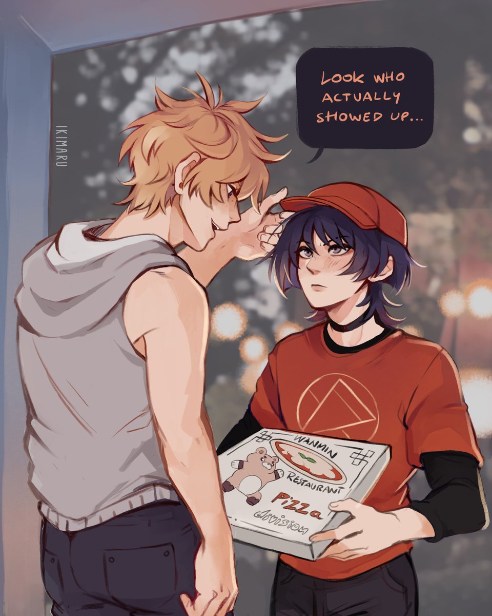 they're flirting through pizza.. #chiscara 