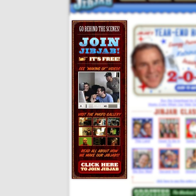 jibjabtwt's tweet image. Did You Know? You were able to see the Behind The Scenes of JibJab's "2-0-5 Year In Review" on the JibJab website in 2005? However, you were required to make a JibJab account, and there are no archives or any screenshots of the BTS, making it lost media.