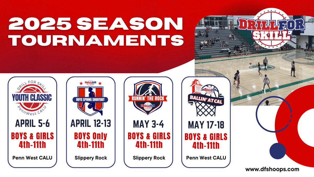 Drill For Skill Basketball Tournaments (@dfstourneys) on Twitter photo Updated Spring Tourney Schedule! Reach out to us at: DrillForSkillAAU@gmail.com for more info or to register your teams!! Updated Spring Tourney Schedule! Reach out to us at: DrillForSkillAAU@gmail.com for more info or to register your teams!!
