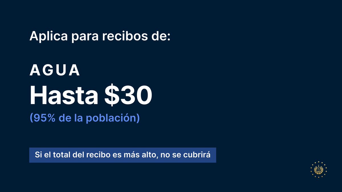 “En enero, el Gobierno va a pagar la totalidad de los recibos de agua y de luz al 95% de la población. En los recibos de luz se pagará hasta $80.00 y del recibo de agua hasta $30.00”, Presidente <a href="/nayibbukele/">Nayib Bukele</a>.