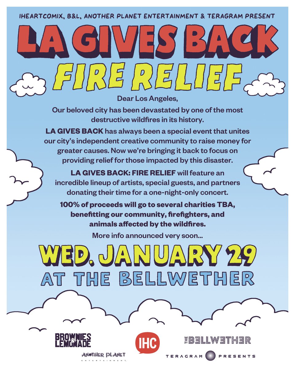 IHEARTCOMIX (@iheartcomix) on Twitter photo WE❤️LA!
with <a href="/TeamBandL/">Brownies & Lemonade🍫🍋</a>, Another Planet Entertainment, and <a href="/TeragramLA/">Teragram Ballroom</a>!! See you at the <a href="/TheBellwetherLA/">The Bellwether</a> Jan 29. WE❤️LA!
with <a href="/TeamBandL/">Brownies & Lemonade🍫🍋</a>, Another Planet Entertainment, and <a href="/TeragramLA/">Teragram Ballroom</a>!! See you at the <a href="/TheBellwetherLA/">The Bellwether</a> Jan 29.