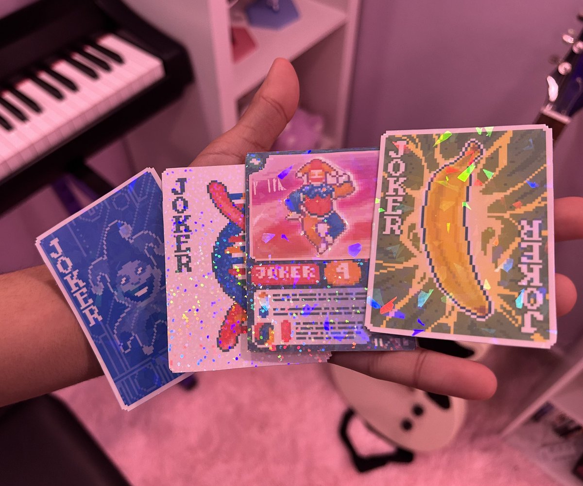 slickestfox's tweet image. Made some balatro cards irl :3