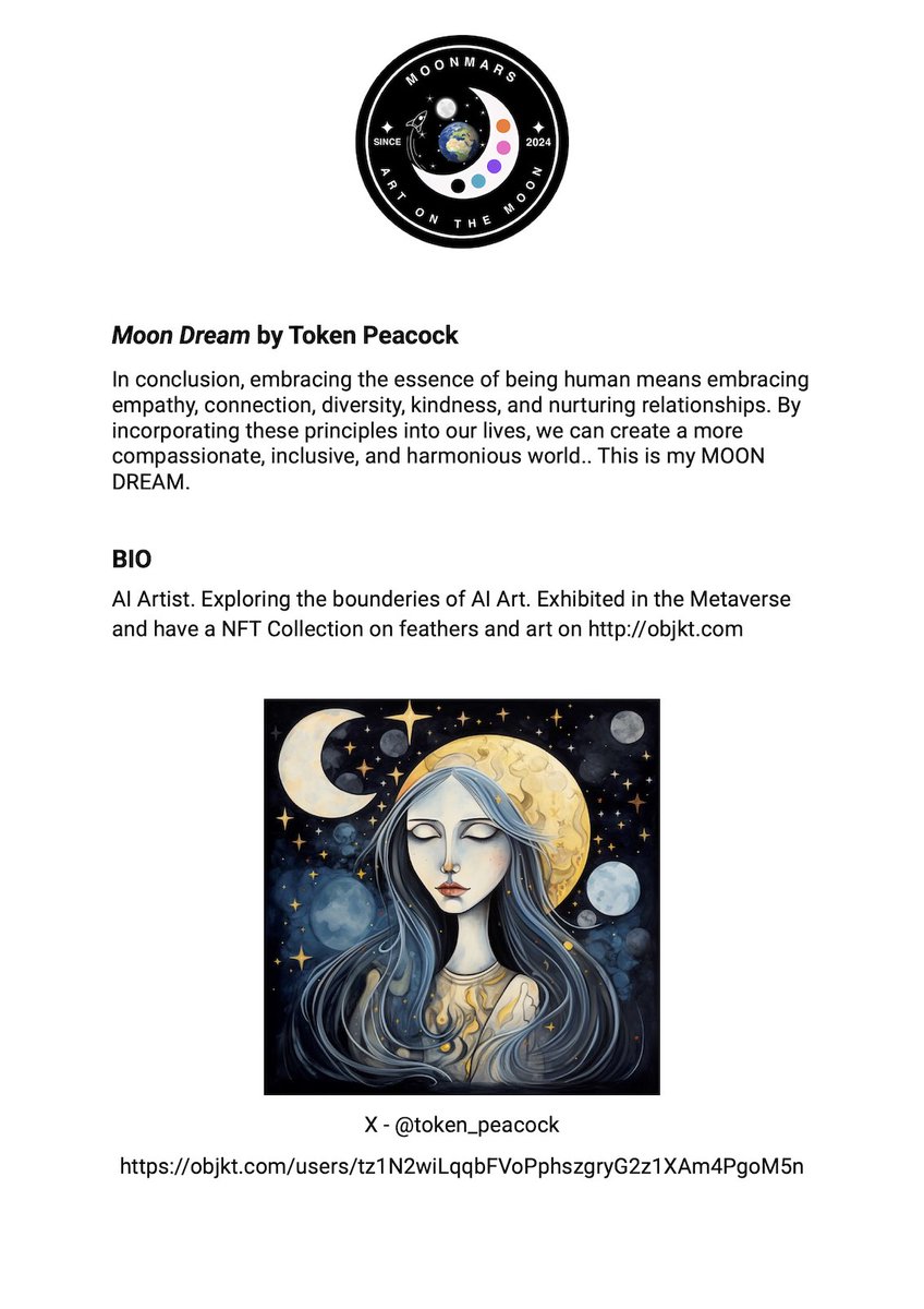 token_peacock's tweet photo. MY ART ON THE MOON 🚀🌙
Blue Ghost Mission 1 by @Firefly_Space and
@SpaceX is ready for LAUNCH on JAN 15th 2025! And
@VAVortex is bringing art with @moonmars -
The first museum on the #moon part of the pyramid on the moon by @goLifeShip
#arttothemoon #moonmars #NFTCommunitiy https://t.co/sKVVCPg2vM
