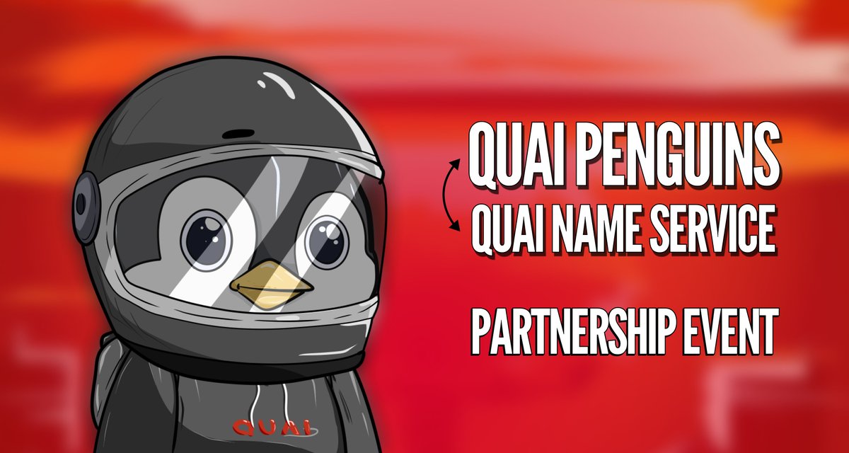 partnership quai penguins &amp; quai name service!

giveaway 10 wl spots and 10 qns rewards points each for 10 winners

follow <a href="/quaipenguins/">quai penguins (Q, Q)</a> &amp; <a href="/qnsclub/">QNS.quai</a>
like, rt, tag 3 Friends
drop your wish

stay for further updates!