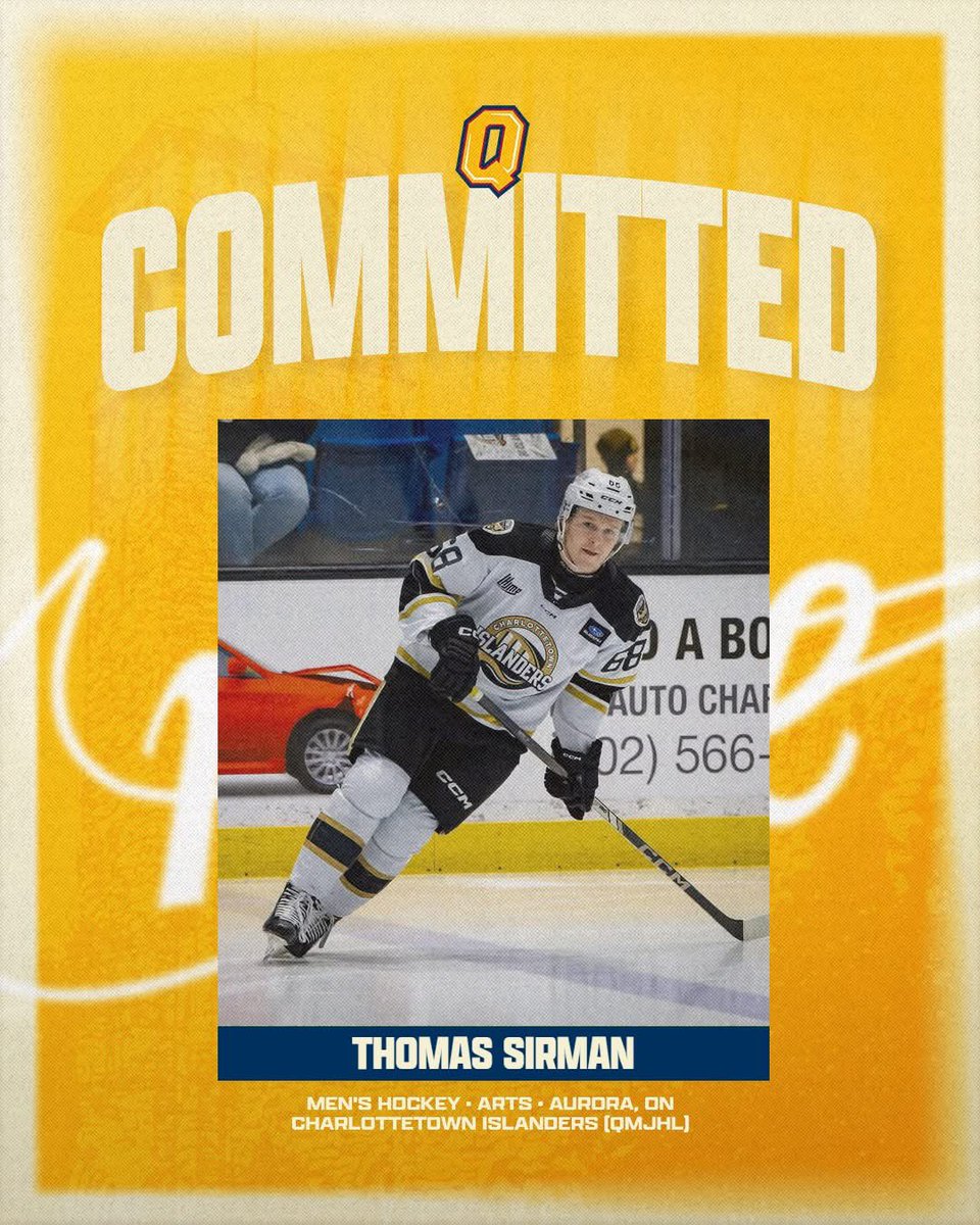 Meet the new guy! We welcome <a href="/tsirms/">thomassirman</a> from <a href="/IslandersHKY/">Charlottetown Islanders</a> who chose to play Canadian University hockey. Sirman joins a legacy of Sirman’s at Queen’s as his late father Thomas and brother <a href="/WillSirman/">Will Sirman</a> have worn the tricolour in the past. Welcome! #KARMA #ChaGheill🇷🇴 <a href="/queensgaels/">Queen's Gaels</a>