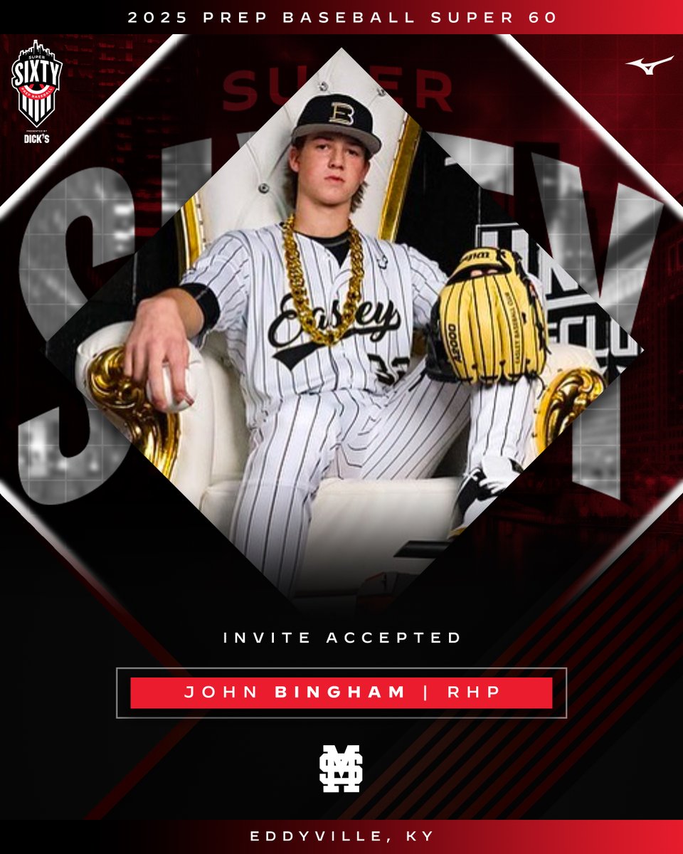 Prep Baseball (@prepbaseball) on Twitter photo ๐๐๐๐ ๐๐ฎ๐ฉ๐๐ซ ๐๐: ๐๐ป๐๐ถ๐๐ฒ ๐๐ฐ๐ฐ๐ฒ๐ฝ๐๐ฒ๐ฑ
๐: <a href="/DICKS/">DICK'S Sporting Goods</a>
The #3 ranked player in the state of Kentucky, <a href="/johnrbingham/">John Bingham</a> is #๐๐ค๐๐ ๐๐๐๐ฃ for the 2025 Super 60๐
<a href="/HailStateBB/">Mississippi State Baseball</a> recruit.
Check out the full #Super60 roster ๐ loom.ly/XSmZ_mE
@PrepBaseballKY | ๐๐๐๐ ๐๐ฎ๐ฉ๐๐ซ ๐๐: ๐๐ป๐๐ถ๐๐ฒ ๐๐ฐ๐ฐ๐ฒ๐ฝ๐๐ฒ๐ฑ
๐: <a href="/DICKS/">DICK'S Sporting Goods</a>
The #3 ranked player in the state of Kentucky, <a href="/johnrbingham/">John Bingham</a> is #๐๐ค๐๐ ๐๐๐๐ฃ for the 2025 Super 60๐
<a href="/HailStateBB/">Mississippi State Baseball</a> recruit.
Check out the full #Super60 roster ๐ loom.ly/XSmZ_mE
@PrepBaseballKY |