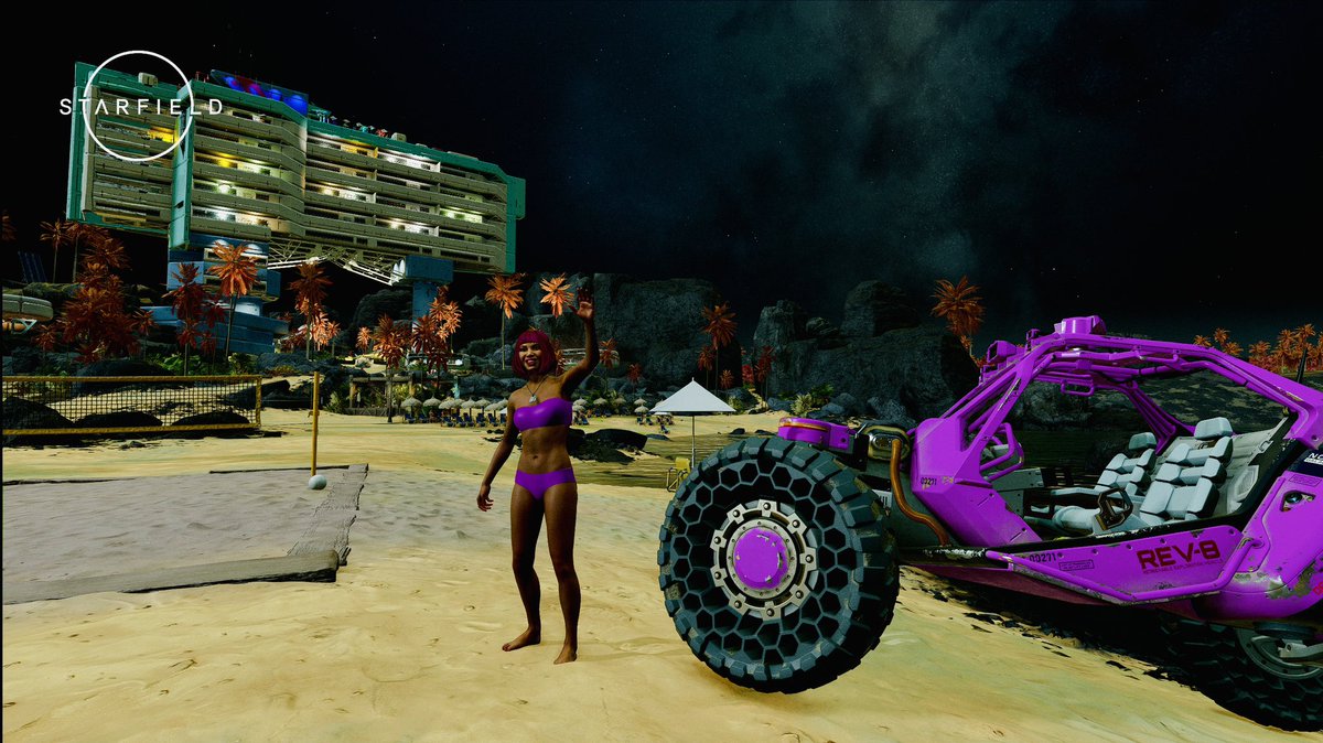 Lilulicious's tweet image. It’s #Starfield #SpaceFrogTuesday y’all! My #NewYearsResolution is to spend more vacation time away from home. Maybe a cruise ship or a luxurious resort. Must have swimming, fun activities, sightseeing, and a nightclub to shake that booty.
#VirtualPhotography 
#Photomode
##VPRT