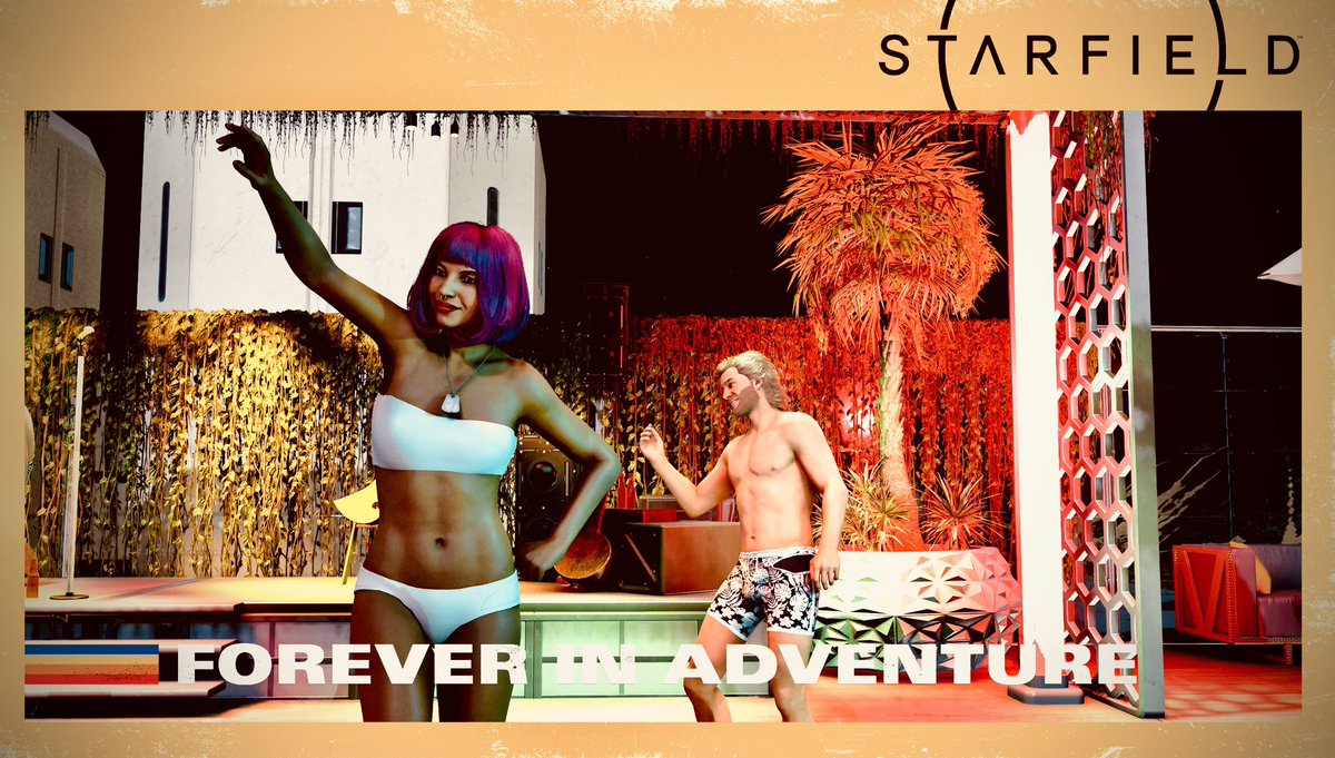 Lilulicious's tweet image. It’s #Starfield #SpaceFrogTuesday y’all! My #NewYearsResolution is to spend more vacation time away from home. Maybe a cruise ship or a luxurious resort. Must have swimming, fun activities, sightseeing, and a nightclub to shake that booty.
#VirtualPhotography 
#Photomode
##VPRT