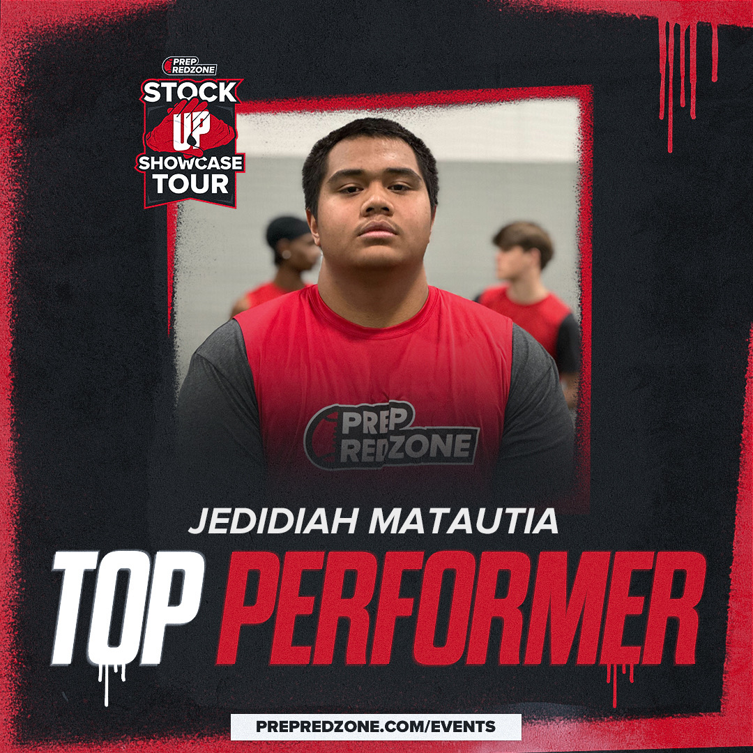 Top Performer Jedidiah Matautia (<a href="/JED_MATAUTIA/">Jedidiah Matautia</a>) of Prince George HS (<a href="/PGRoyalsFB/">Prince George Football</a>)

Class of '27. 6'2" 295lbs

A solid performance throughout the showcase. Dependable lineman with good size. Projects to be an IOL at the next level.