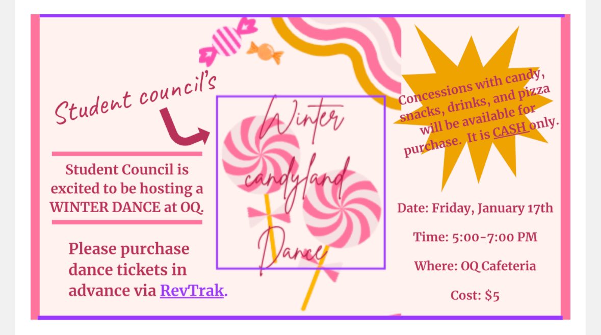Come one come all to the Winter Candyland Dance!! What a perfect way to kick off your 3-day weekend 💃🏻🕺