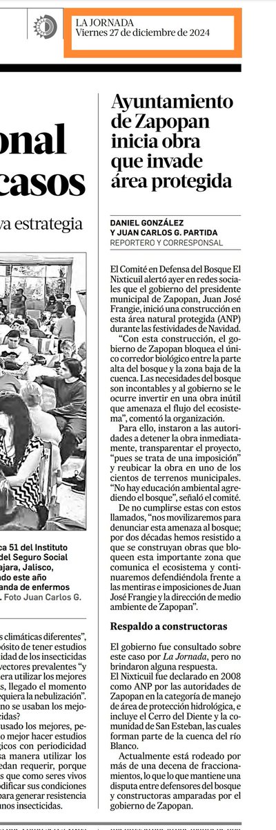 jcrtoral's tweet photo. 1ER ACTO: Denuncian construcción ilegal de @ZapopanGob en área natural protegida.
2DO ACTO: Procurador ambiental @ifrangie se reúne con su papá, el alcalde de Zapopan.
3ER ACTO: La Procuraduría Ambiental @ProepaJalisco se deslinda de atender la denuncia.
¿CÓMO SE LLAMÓ LA OBRA?🤡 https://t.co/bzbEDJ9Dgh