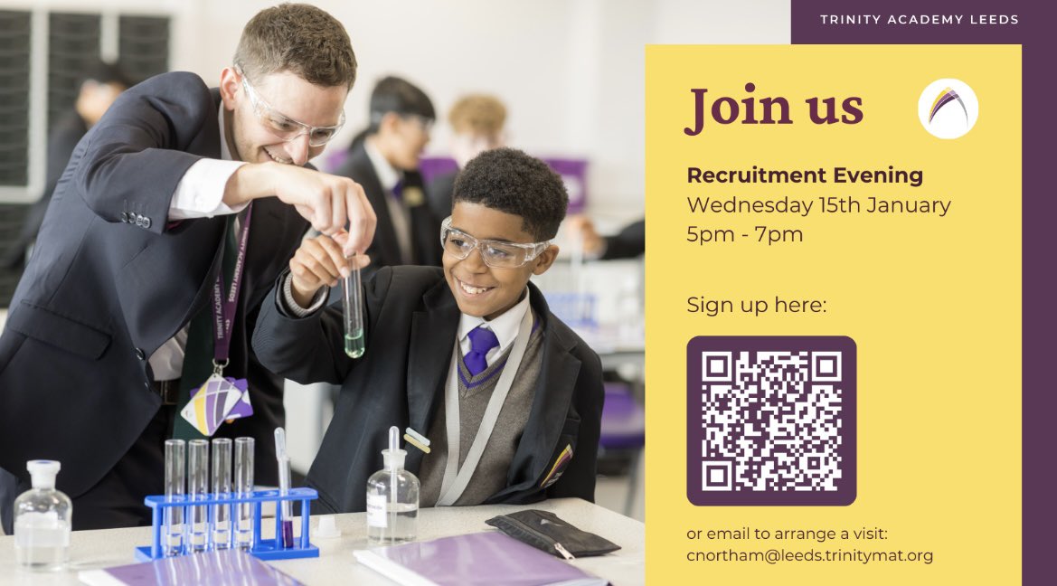HaleDonal's tweet photo. Tomorrow we welcome over 100 teachers to our Recruitment Evening @TrinityAcademyL! There's still time to join us! You'll see:

✅️ Expertly crafted curriculum
✅️ Outstanding T + L
✅️ Booklets
✅️ Efficient marking policy
✅️ Culture https://t.co/IBcbhdexfH