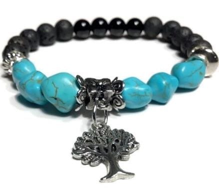 Covergirlbeads's tweet image. THE TURQUOISE #TREEO LIFE DIFFUSER #BRACELET, turquoise and black bright agate stones, essential oil diffuser bracelet, stretch bracelet, woman&apos;s size andreawagnerdesigns.com/collections/br… #cctag @AndreaDesigns1
