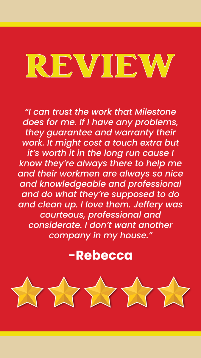 callmilestone's tweet photo. 🙂 We love getting 5 star reviews and happy customers! 
#5star #milestone #homeservice https://t.co/DduyiyKjxv