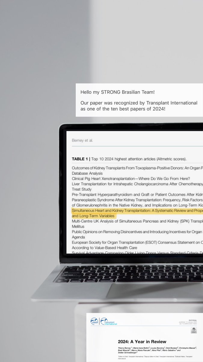 Sofia Wagemaker FICS (Jr) (@wagemakersofia) on Twitter photo Ok 2025, I may say you started very good!
Our paper is in the top 10 best papers from <a href="/ESOTtransplant/">ESOTtransplant</a>
The best team, and mentor that I could asked for!
Congrats everyone ✨
🔗full manuscript: bit.ly/3x00U9j
#MedTwitter #Transplantation #SoMe4Surgery Ok 2025, I may say you started very good!
Our paper is in the top 10 best papers from <a href="/ESOTtransplant/">ESOTtransplant</a>
The best team, and mentor that I could asked for!
Congrats everyone ✨
🔗full manuscript: bit.ly/3x00U9j
#MedTwitter #Transplantation #SoMe4Surgery
