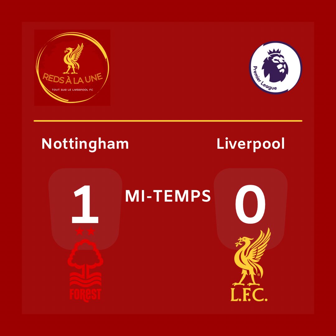 reds_a_la_une's tweet photo. ⏰ C’est la mi-temps! 🔴

Nos Reds donnent tout dans ce match dynamique et très serré comme attendu, mais l’efficacité de Nottingham l’emporte pour le moment 🥵 
Tout est encore possible, Come On Reds 💪 🔥

Retrouvez les détails via : 
👉https://t.co/c8zRny3iLv👈

#NOTLIV #YNWA https://t.co/6bWwqPSkJK