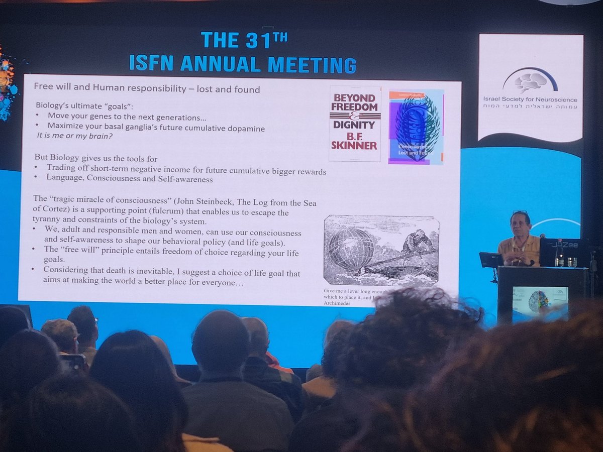 IdoAizenbud's tweet image. A few wonderful days at #ISFN2025, getting a taste of the current state of neuroscience research in Israel. It was especially exciting to attend a plenary lecture by @brainrhythms that his book "The Brain from Inside Out" really inspired me even before I started my PhD.