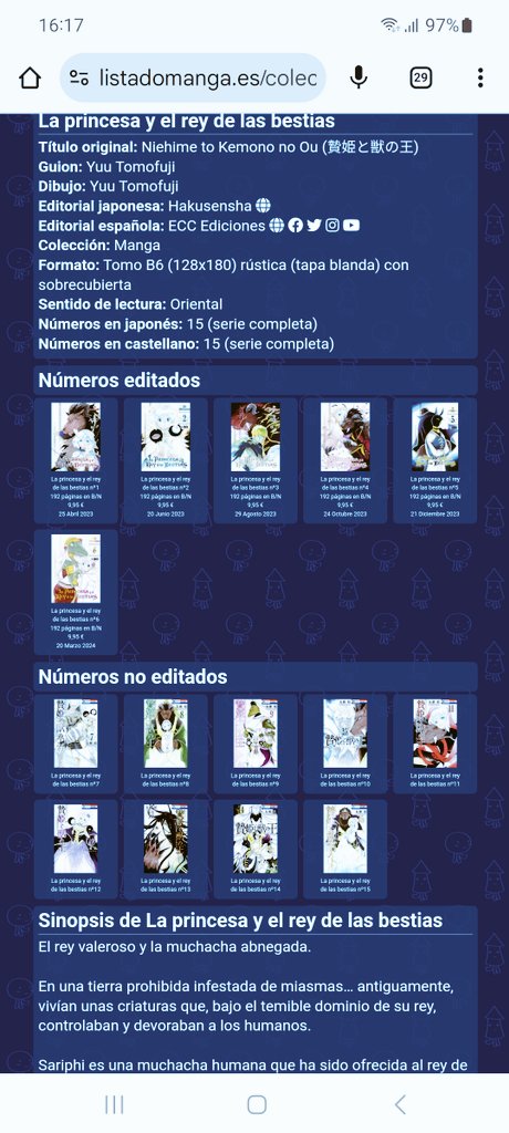 Mangaka2511's tweet photo. Buenas @eccediciones tengo La Princesa y el Rey de las Bestias hasta el 6 y ahora me voy a quedar en la estacada de que no sigan con los que quedan a EccEdiciones.😖 #eccediciones https://t.co/GuNWX5347q