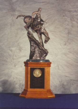 USAMUSoldiers's tweet photo. The Mountain Man Trophy is awarded to the service rifle competitor with the highest aggregate score in the President’s 100, NTI, and NTT. Of the 32 times the trophy has been awarded, how many did AMU claim? #servicerifle #nationalmatches https://t.co/F8B40gD39J