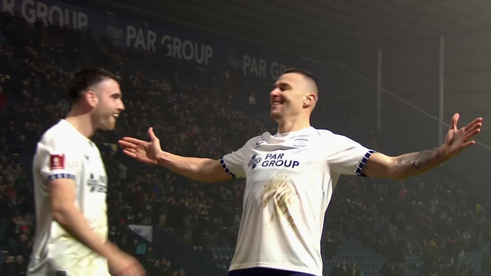 Milutin Osmajić with a beauty for @pnefc 😯#EmiratesFACup