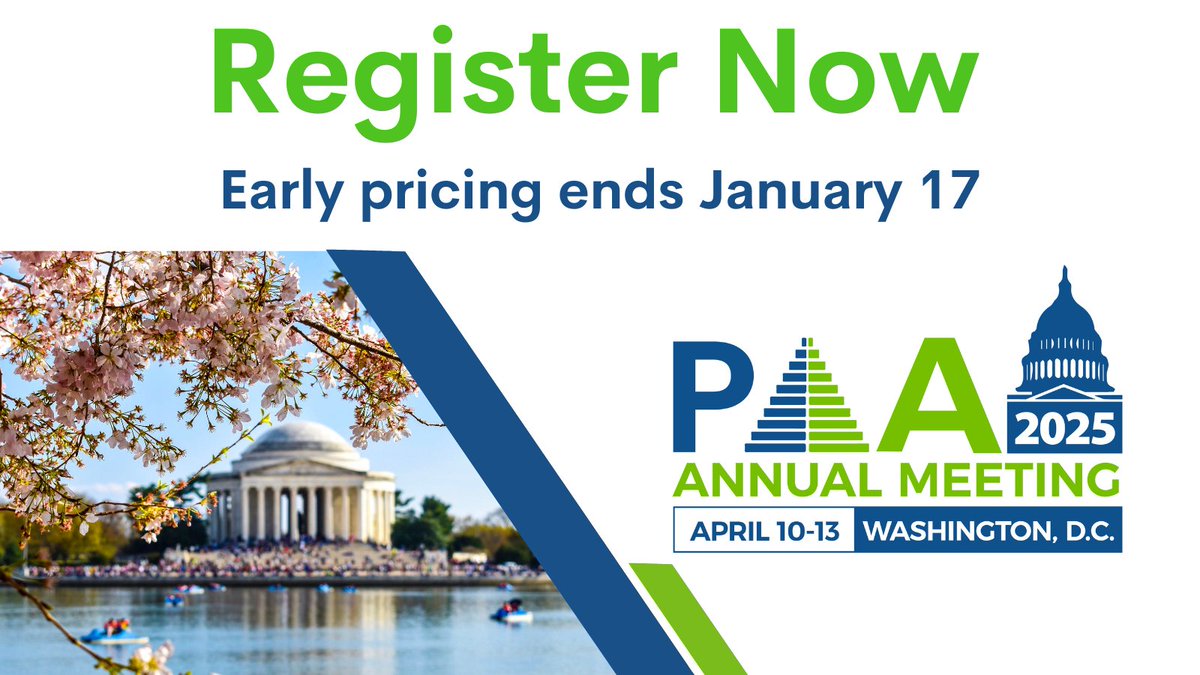 Register for #PAA2025 now and get the early rate! Early pricing ends on Friday, January 17. The deadline for presenting authors, chairs, and discussants to register is February 3. Don't delay: ow.ly/O3xL50UGsXZ