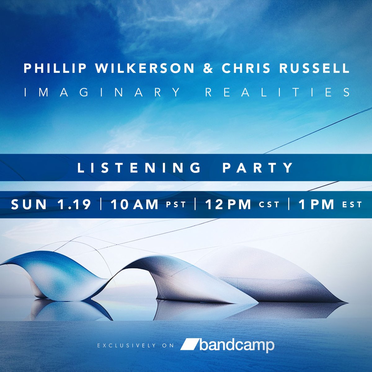 Join Phillip Wilkerson &amp; <a href="/VoidMusic79/">Chris Russell</a> for an exclusive listening party to celebrate IMAGINARY REALTIES! Full album + artist chat. Starts at 1pm EST / 10am PST (doors open 30 minutes before) RSVP now: cutt.ly/irlisten #ambientelectronic #Ambient #listeningparty