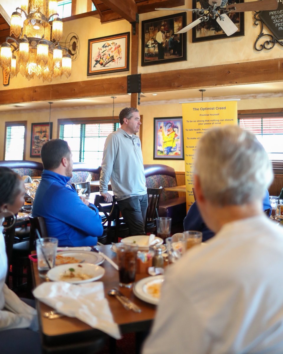 MTCoachNick's tweet image. Thank you to the Optimist Club for having me out today to chat about our team. Can't wait to see y'all Saturday in the Murphy Center!