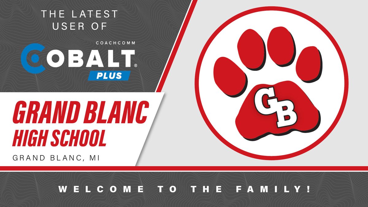 CoachComm's tweet photo. We’d like to welcome @GrandBlancFB to our #CobaltPLUS family!
Thank you for letting us be a part of your team! #GoBobcats
@michiganhsfca #PlayerComms #CoachingHeadsets https://t.co/wfHocRH2oZ