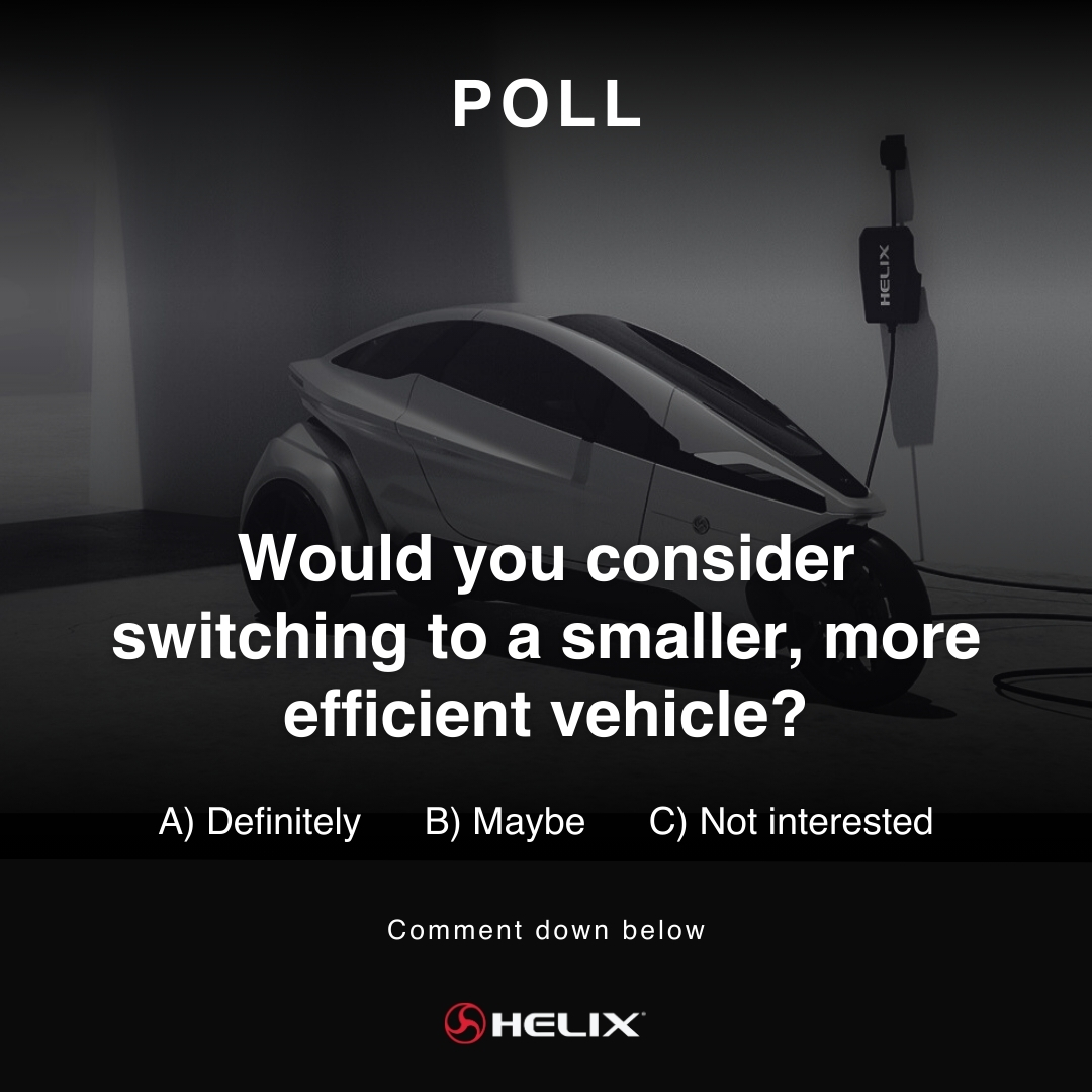 HelixMotors's tweet image. Would you consider switching to a smaller, more efficient vehicle? 

#HelixMotors #EfficientDriving #AutocycleInnovation #SmartMobility #SustainableTransport #CityDriving #YourInputMatters #FutureOfMobility #InnovativeTransport #ReimagineTheRide