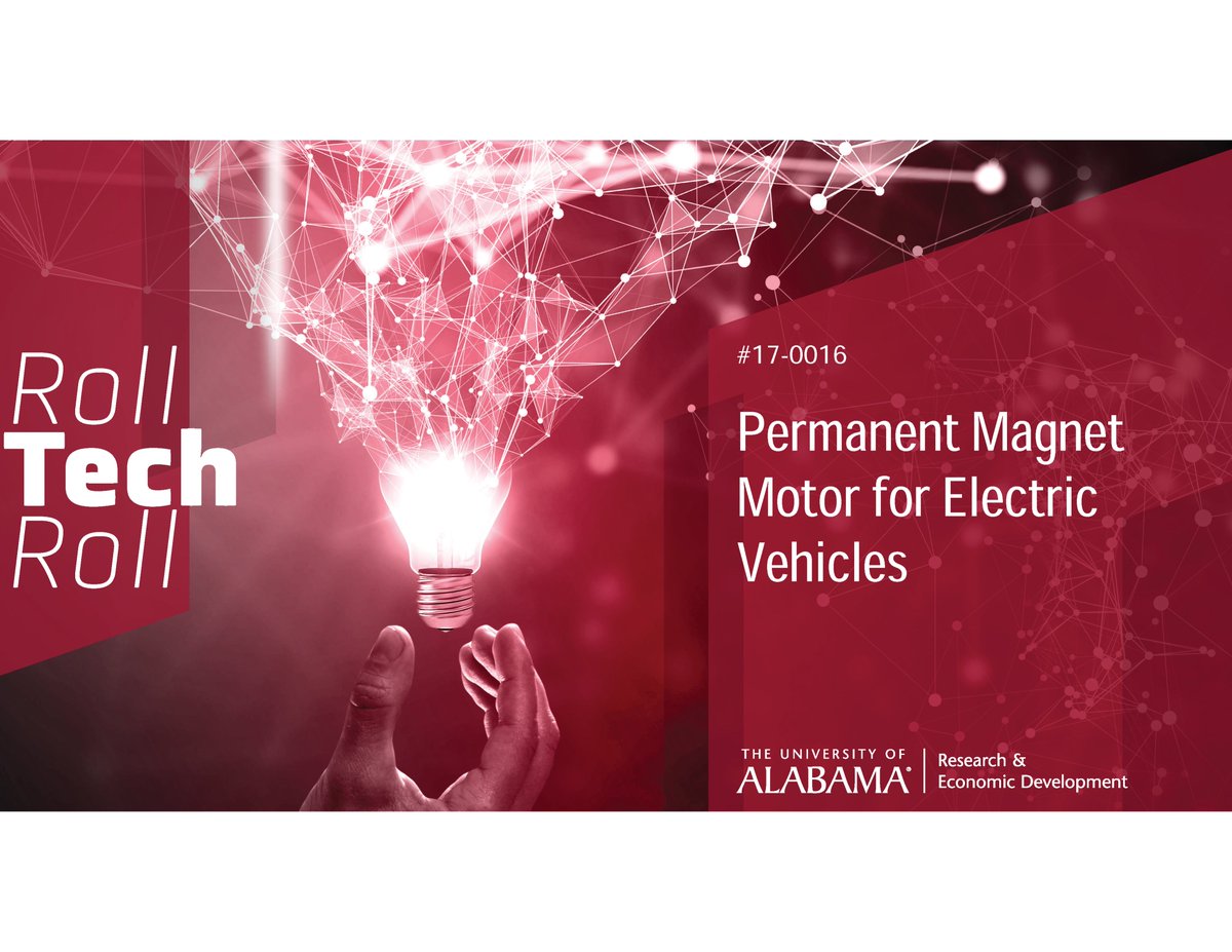 UATechTransfer's tweet photo. Researchers @UofAlabama have developed a groundbreaking spoke design for #electricmotors using #permanentmagnets and no rare-earth metals required: optimal arrangement of magnets along with perfect air gaps for maximum efficiency. https://t.co/LJsgZozzeh  @bamaengineering https://t.co/n4KIlQ2NiB