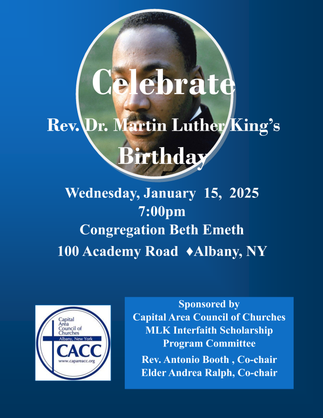 AlbanyCentral's tweet photo. Celebrate Dr, Kings Birthday 7:00 pm Wed Jan 15th #albanyNY https://t.co/pCfS9qBpN4