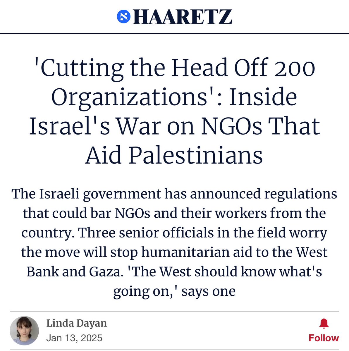 Biden admin: Israel is not deliberately blocking aid 

Israeli media: Israel’s war on aid to Palestinians