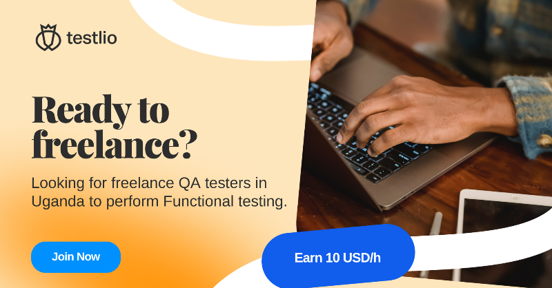 TestlioNetwork's tweet photo. 🚨 Looking for freelancers from Uganda to test a global consumer app.

Benefits:
✔️ Create YOUR own schedule - Testlio is 100% remote.
✔️ Enjoy participating in short 1-2 hr projects.
✔️ Use Testlio's free QA courses to grow professionally.

Apply now 🌟