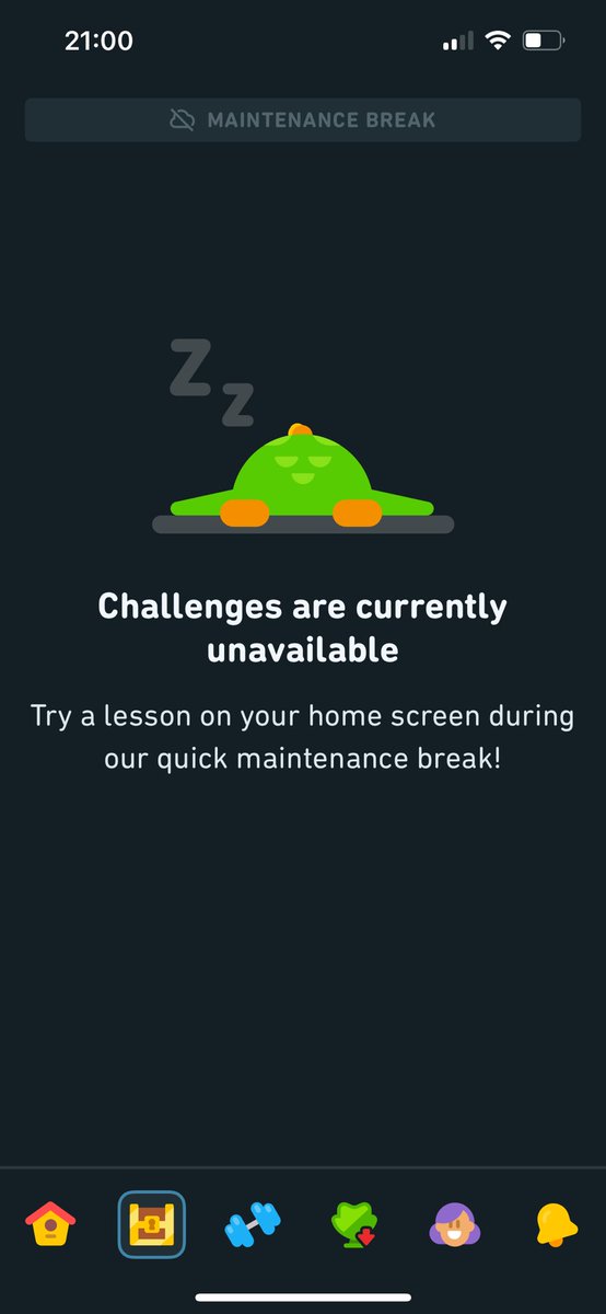 k3_m5_'s tweet photo. @duolingo your maintenance is going to kill my streak 😢😭 https://t.co/g9iUXzJlgL